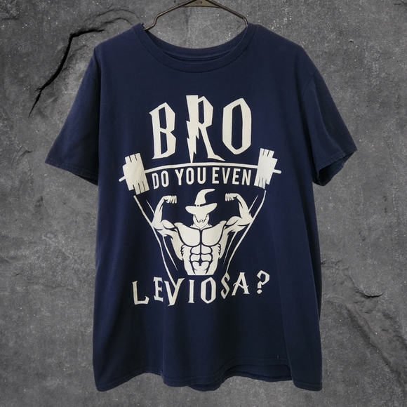 Bro Do You Even Leviosa Graphic Tee Blue Medium - Picture 1 of 4